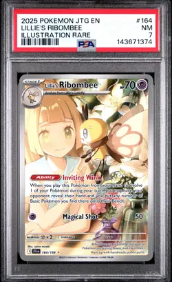 2025 POKEMON JTG EN-JOURNEY TOGETHER ILLUSTRATION RARE LILLIE'S RIBOMBEE PSA 7 - Image 1