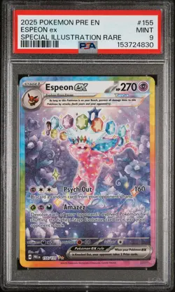 2025 POKEMON PRISMATIC EVOLUTIONS SPECIAL ILLUSTRATION RARE ESPEON EX PSA 9 - Image 1