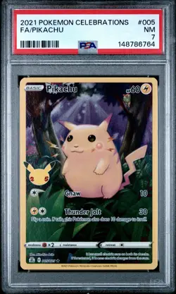 2021 POKEMON CELEBRATIONS #005 FULL ART/PIKACHU PSA 7 - Image 1