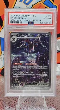 2025 POKEMON WHT EN-WHITE FLARE SPECIAL ILLUSTRATION RARE HYDREIGON EX PSA 8 - Image 1