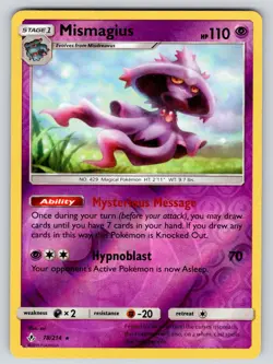 Mismagius 78/214 Reverse Holo Rare Unbroken Bonds Pokemon Near Mint - Image 1