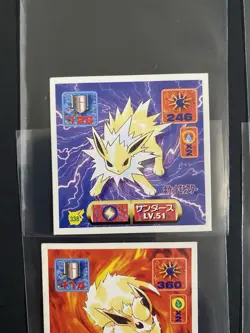Pokemon Amada Stickers Eevee Jolteon Flareon Vaporeon 1997 - Image 2