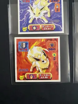 Pokemon Amada Stickers Eevee Jolteon Flareon Vaporeon 1997 - Image 3