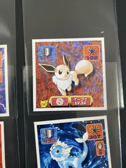 Pokemon Amada Stickers Eevee Jolteon Flareon Vaporeon 1997 - Image 4
