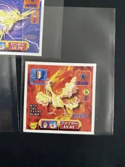 Pokemon Amada Stickers Zapdos Articuno Moltres 1997 - Image 4