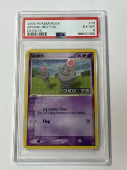 Pokemon Spoink 76/107 EX Deoxys Reverse Holo - Image 1