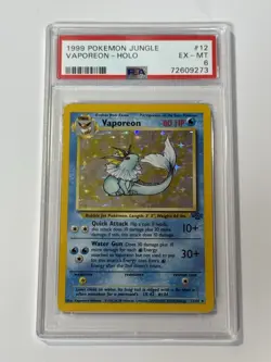 Pokemon Vaporeon 12/64 Jungle Holo - Image 1