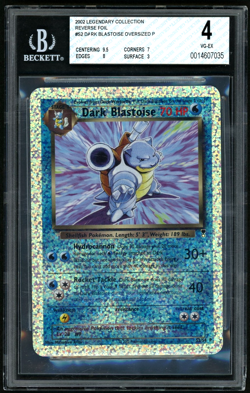 2002 Pokemon Legendary Collection Rev. Foil #S2 Dark Blastoise Box Topper BGS 4 - Image 1