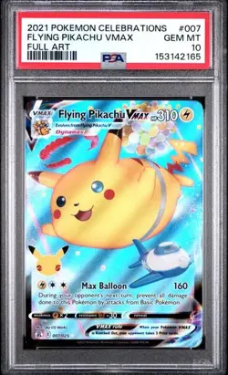 FLYING PIKACHU VMAX Full Art 2021 Pokemon Celebrations 007/025 PSA 10 GEM - Image 1
