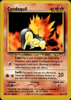 Pokemon Neo Genesis #056/111 Cyndaquil Common Lightly played - Image 1