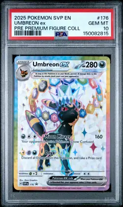 2025 POKEMON PRISMATIC EVOLUTIONS PREMIUM FIGURE COLLECTION UMBREON EX PSA 10 - Image 1