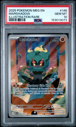 2025 POKEMON MEG EN-MEGA EVOLUTION ILLUSTRATION RARE #146 MARSHADOW PSA 10 - Image 1