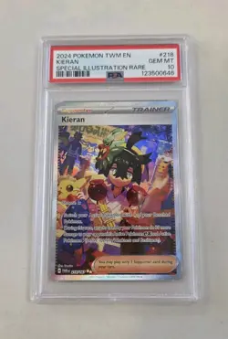 2024 POKEMON TWM EN-TWILIGHT MASQUERADE SPECIAL ILLUSTRATION RARE KIERAN PSA 10 - Image 1