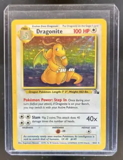 1999 Pokemon Fossil Dragonite Holo #4/62 - Image 1