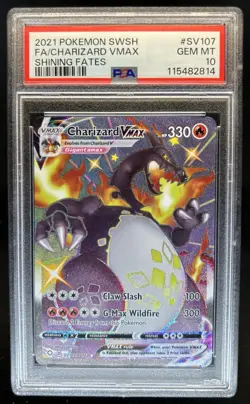 2021 Pokemon SWSH Shining Fates Charizard VMAX Shiny Vault #SV107/SV122 PSA 10 - Image 1