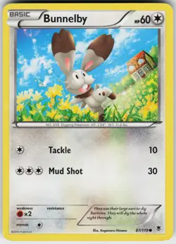 Pokemon Bunnelby 87/119 XY - Phantom Forces Normal card - Image 1