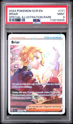 2024 POKEMON SCR EN-STELLAR CROWN 171 BRIAR SPECIAL ILLUSTRATION RARE - PSA 9 - Image 1