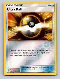 ULTRA BALL 135/149 UC SM BASE SET POKEMON REVERSE HOLO NM - Image 1