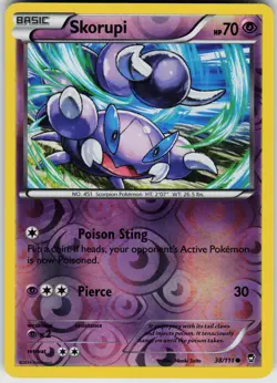 Pokemon Skorupi 38/111 XY - Furious Fists Reverse Holo card - Image 1