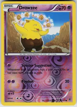 Pokemon Drowzee 35/111 XY - Furious Fists Reverse Holo card - Image 1