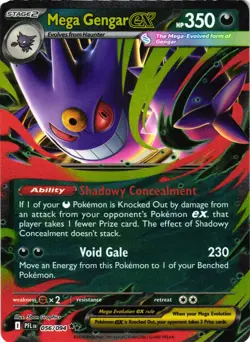 Pokemon TCG Mega Gengar ex Holo Double Rare ME02: Phantasmal Flames 056/094 NM - Image 1
