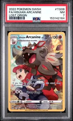 FA / HISUIAN ARCANINE 2022 Pokemon SWSH Lost Origin #TG08 PSA 7 NM - Image 1