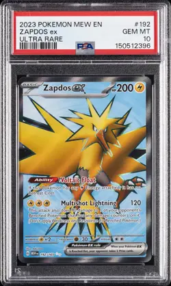 2023 POKEMON MEW EN-151 ULTRA RARE #192 ZAPDOS EX PSA 10 - Image 1