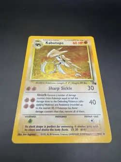 Pokemon TCG Kabutops Fossil Holo Rare Unlimited Card 9/62 - Image 1