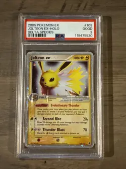 2005 Pokemon Jolteon EX-Holo Delta Species Card #109 PSA 2 GOOD - Image 1