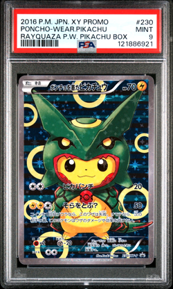 2016 Rayquaza PONCHO PIKACHU PSA 9 - Japanese PROMO Pokemon Card - 230/XY-P - Image 1