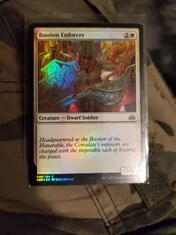 MTG Magic The Gathering Card Bastion Enforcer Creature Dwarf Soldier White Aethe - Image 1