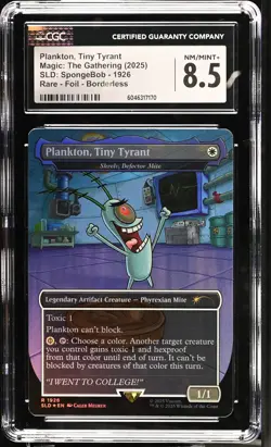 SKRELV, DEFECTOR MITE Secret Lair Plankton, Tiny Tyrant Foil Rare CGC 8.5 MTG - Image 1