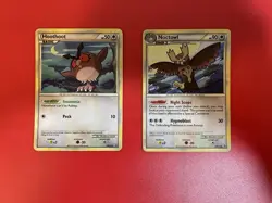 Pokemon Hoothoot HGSS05 & Noctowl HGSS06 Black Star Holo Promo Lot Bundle - Image 1