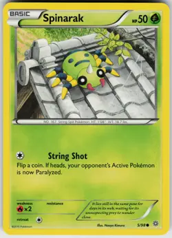 Pokemon Spinarak 5/98 XY - Ancient Origins Normal card - Image 1