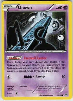 Pokemon Unown 30/98 XY - Ancient Origins Normal card - Image 1