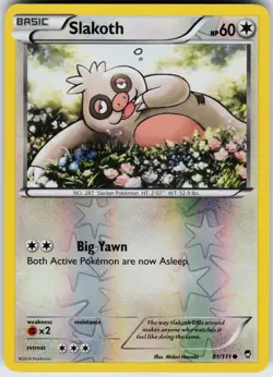 Pokemon Slakoth 81/111 XY - Furious Fists Reverse Holo card - Image 1
