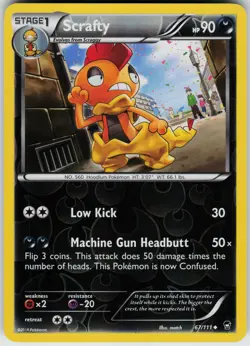 Pokemon Scrafty 67/111 XY - Furious Fists Reverse Holo card - Image 1