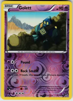 Pokemon Golett 42/111 XY - Furious Fists Reverse Holo card - Image 1