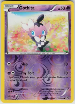 Pokemon Gothita 39/111 XY - Furious Fists Reverse Holo card - Image 1