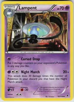 Pokemon Lampent 42/119 XY - Phantom Forces Normal card - Image 1