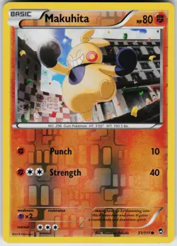 Pokemon Makuhita 51/111 XY - Furious Fists Reverse Holo card - Image 1