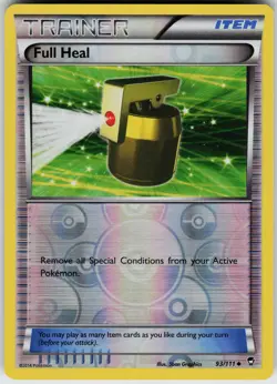 Pokemon Full Heal 93/111 XY - Furious Fists Reverse Holo card - Image 1