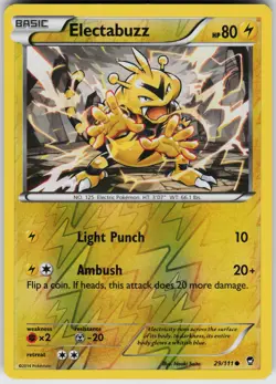 Pokemon Electabuzz 29/111 XY - Furious Fists Reverse Holo card - Image 1