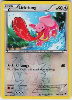 Pokemon Lickitung 78/111 XY - Furious Fists Reverse Holo card - Image 1