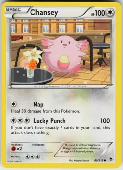 Pokemon Chansey 80/119 XY - Phantom Forces Normal card - Image 1