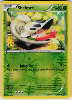 Pokemon Shelmet 8/111 XY - Furious Fists Reverse Holo card - Image 1