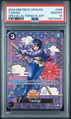 2024 ONE PIECE TASHIGI SPECIAL ALTERNATE ART OP08-TWO LEGENDS #006 PSA 10 - Image 1