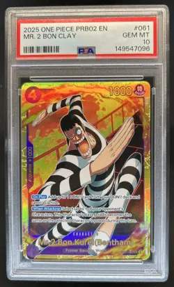 2025 One Piece The Best Volume 2 Mr 2 Bon Clay #EB01-061 PSA 10 GEM MINT - Image 1