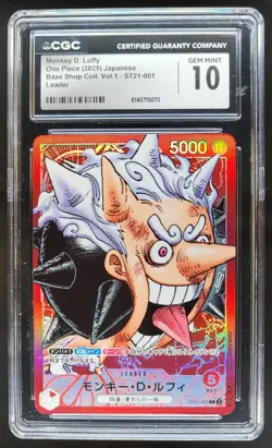 2025 ONE PIECE MONKEY D. LUFFY JP LEADER ST21-001 CGC 10 RC7 - Image 1