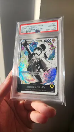 ONE PIECE MONKEY D. LUFFY 2026 STARTER DECK ST29 #001 BLACK/WHITE ALT ART PSA 10 - Image 1